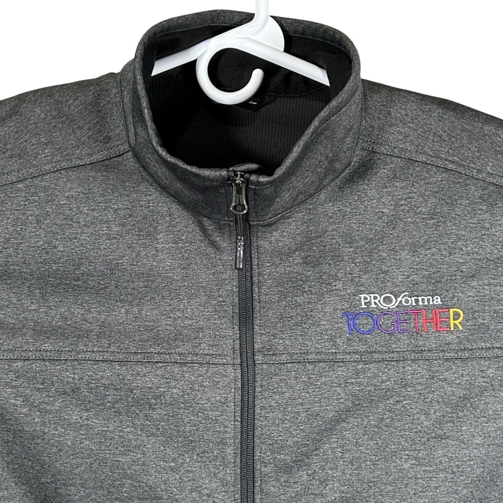 The North Face Men XL Grey Full Zip Softshell Embroider Proforma Together Jacket